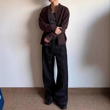 New Korean Fashion Men Cardigan Light Luxury Knitted O Neck Long Sleeve Sweater Coats Autumn Leisure Premium Quality Knitwear